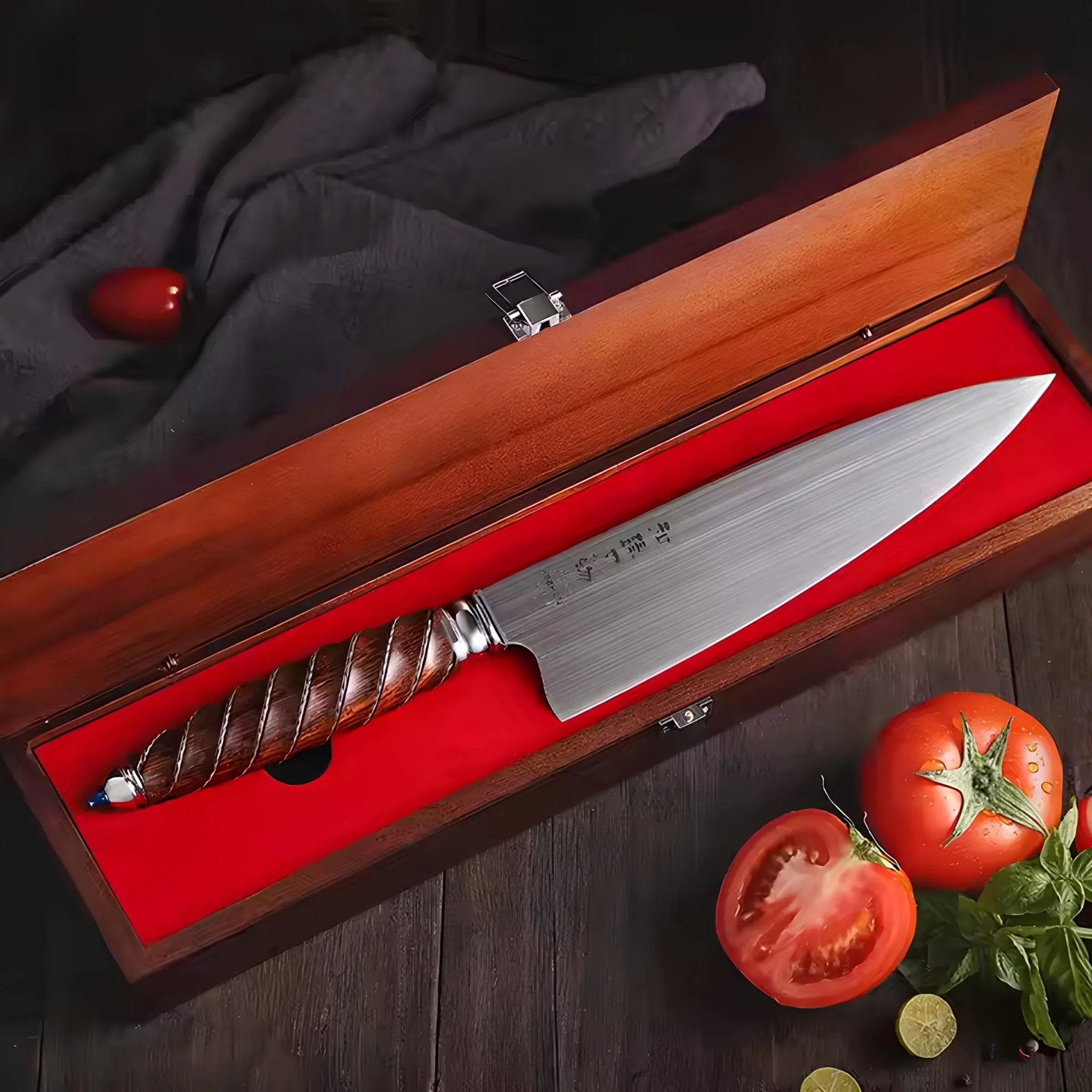 Faca de Chef em Aço Böhler M390 com Cabo Híbrido - Forja Fogo&Faca