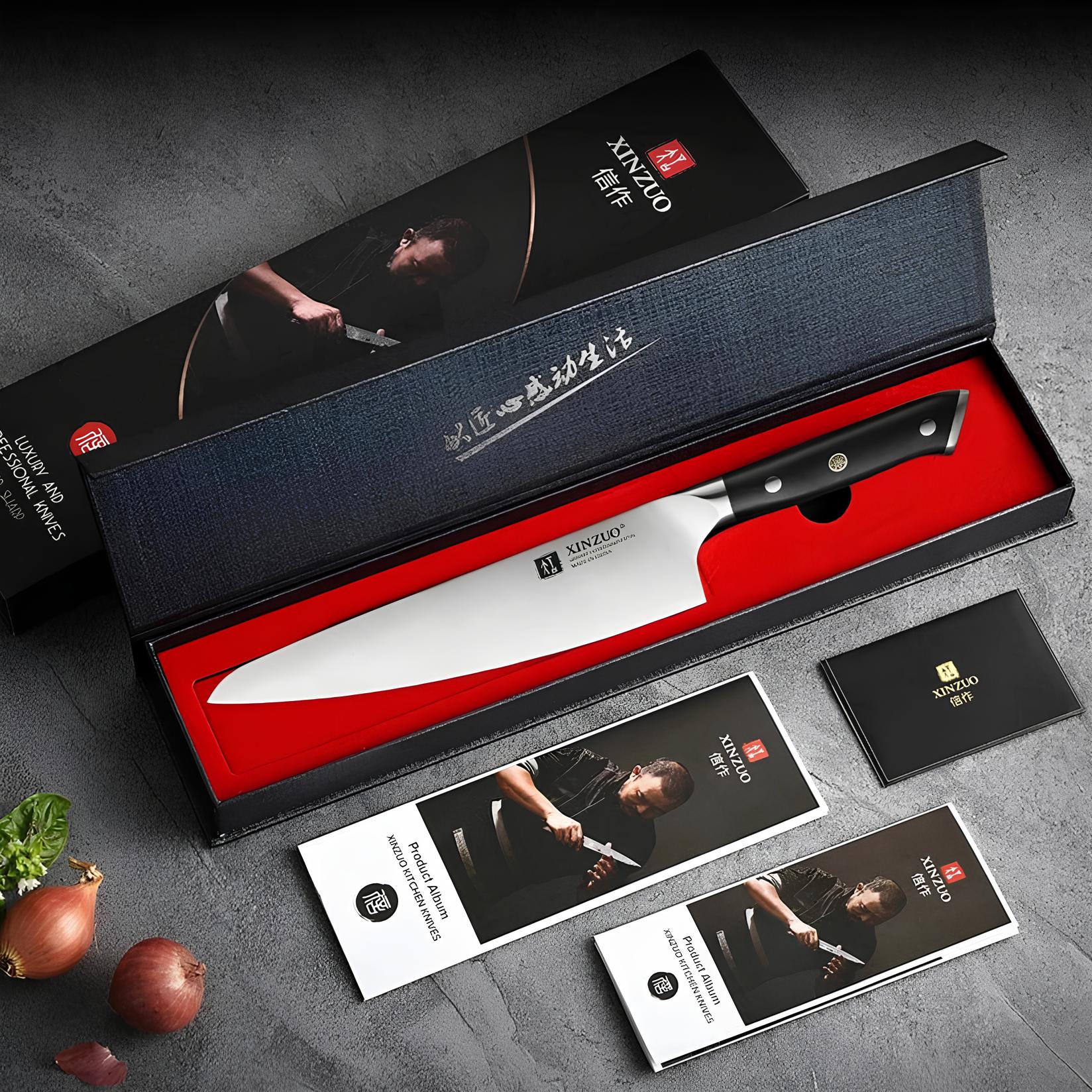 Faca de Chef Premium 8,3” Aço Inox 1.4116 com Cabo de Ébano - Forja Fogo&Faca